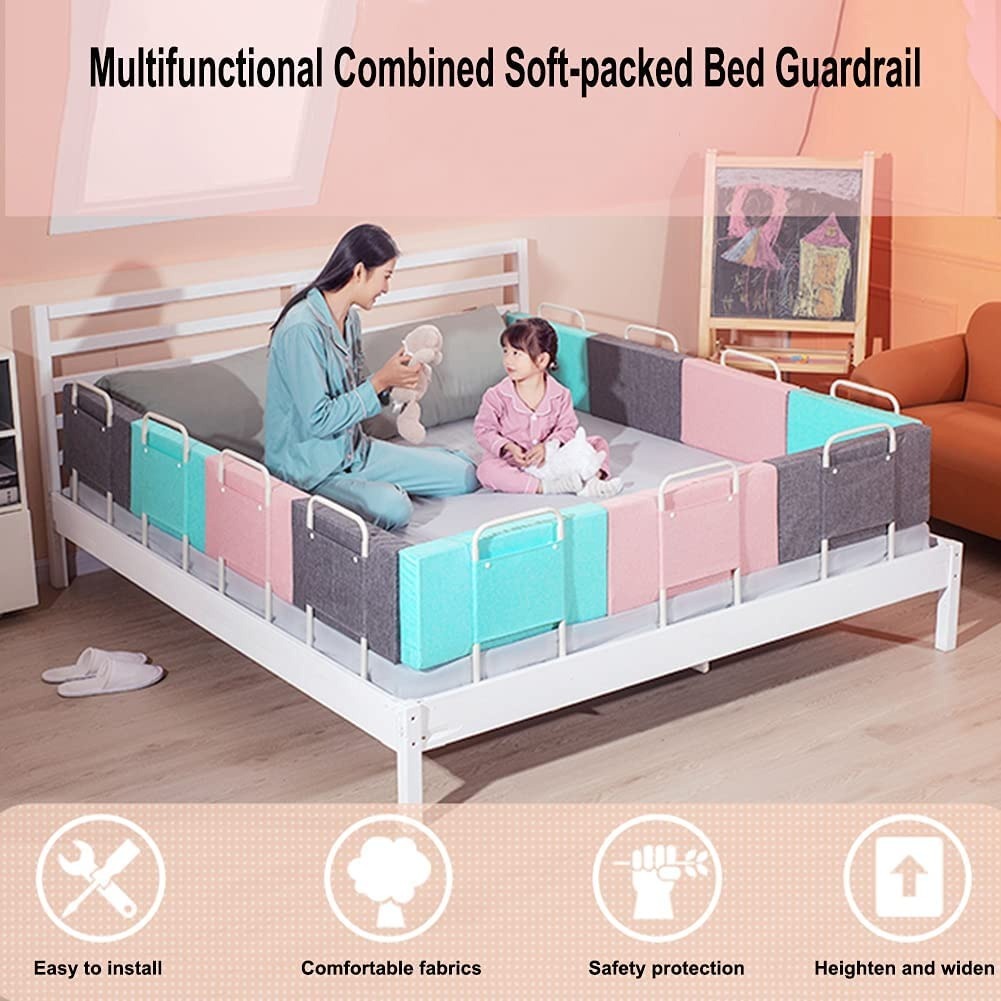 SG เตียงเด็ก Soft Cushion Rail Guard Safety Bed Fence เตียงเด็กข้างเตียง Handrails Anti-Fall Baby Bu