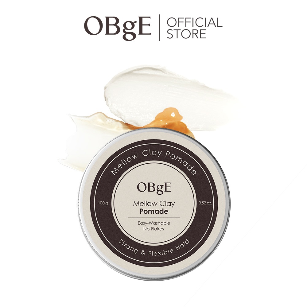 [OBgE Official] Mellow Clay Pomade 100g | จัดทรงยืดหยุ่น | เงาเป็นธรรมชาติ | สไตล์ Wet | แบบดินเหนีย