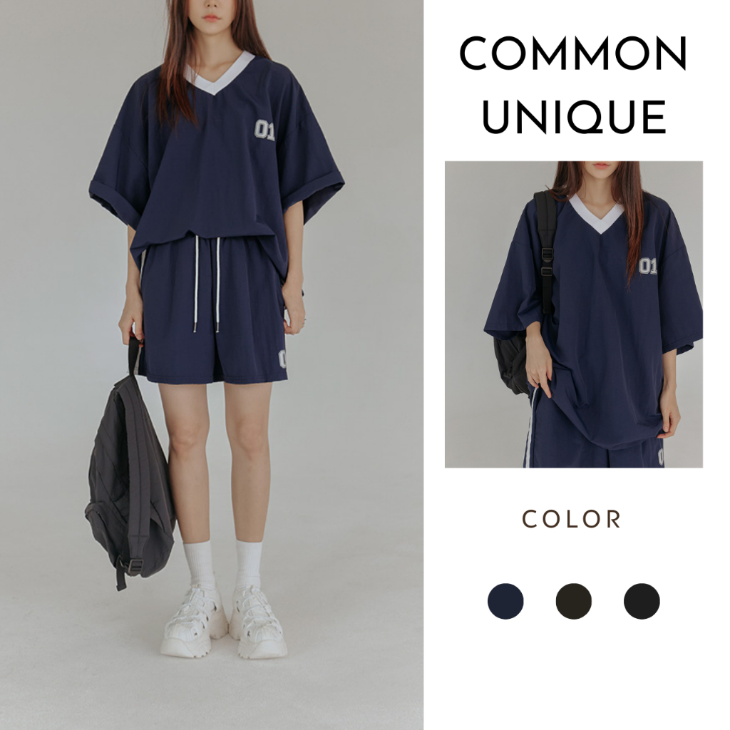 [ไม่ซ้ําใครทั่วไป] Julie Set-Up Nylon Coloring Boxy 1/2 Tee_U94