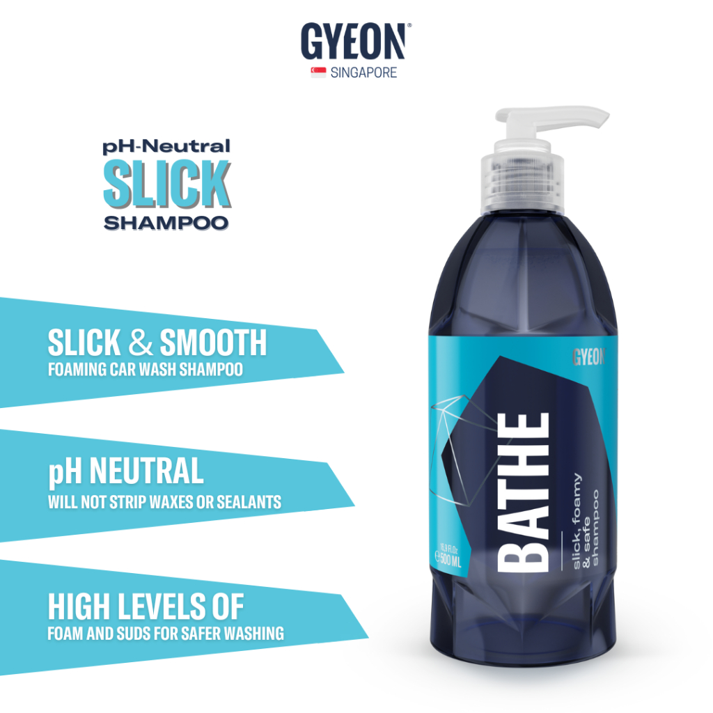 GYEON Q2M Bathe 500ML - คุณภาพสูง pH Neutral Frequencet ใช้ยานยนต์ Car Care Foamy Wash แชมพู