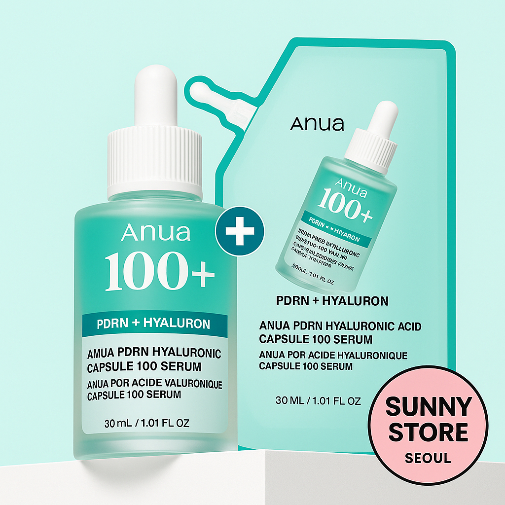 ANUA PDRN Hyaluronic Acid Capsule 100 Serum 30mL (+30mL Refill Pack)