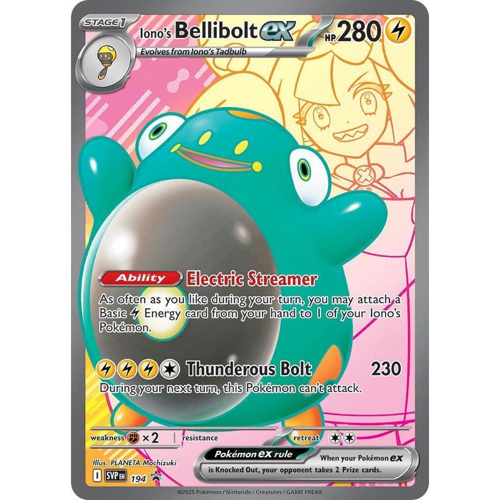 Pokemon TCG Card Ionos Bellibolt EX SV Scarlet & Violet Black Star SVP194 Full Art Secret