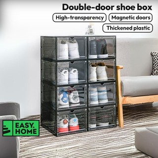[SG Stock] Ultra Clear Shoe Box Storage Stackable Magnetic Acrylic Display Box Transparent Shoe Shelf Organizer