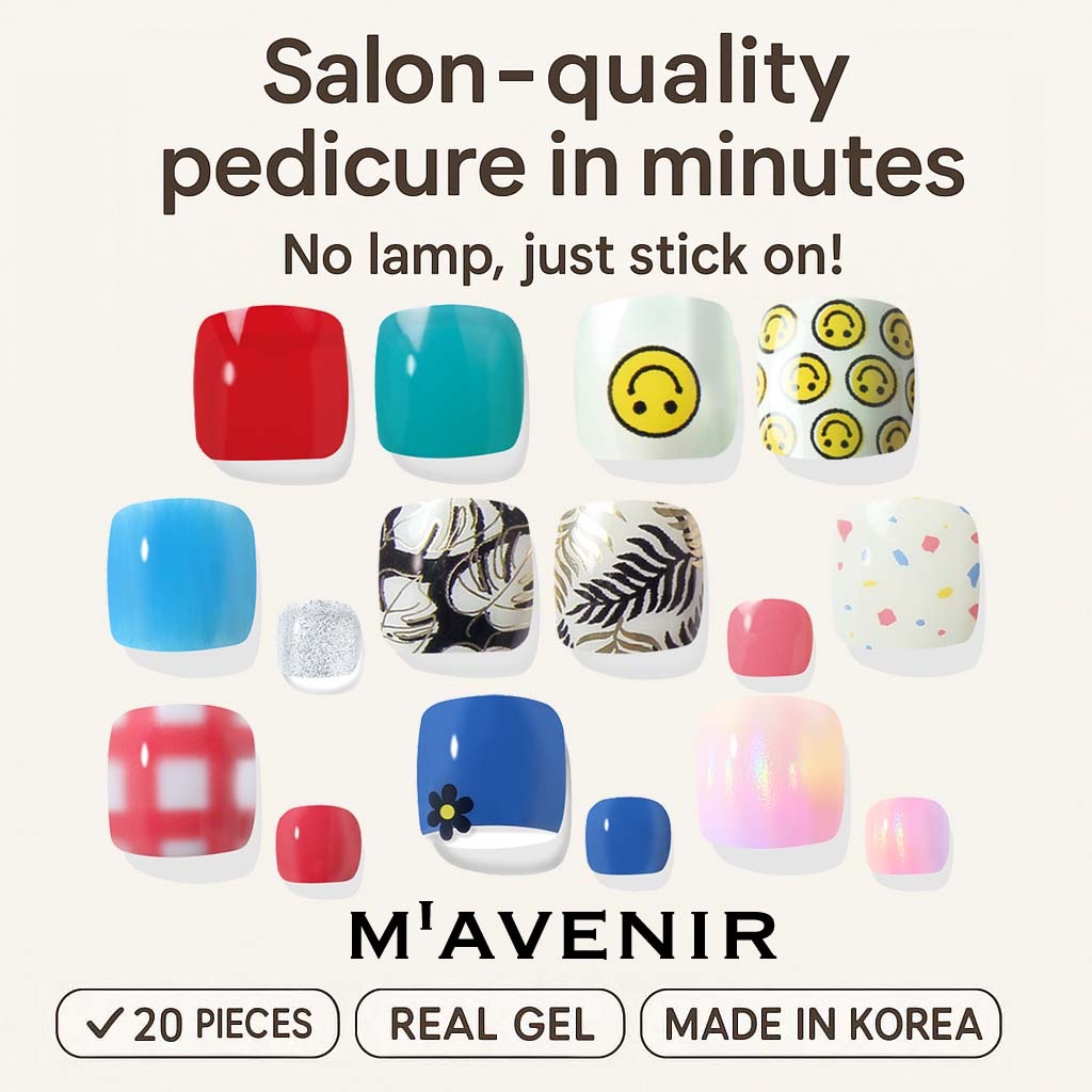 MAVENIR nfnf Pedi Art 8color- Cure Gel Pedi – No-Lamp Semi-Cure Pedi Art Strips