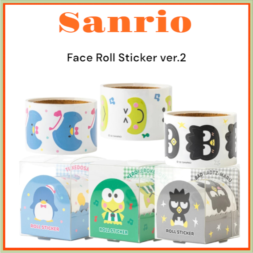[Sanrio] Face Roll Sticker ver.2 (BAD BADTZ-MARU TUXEDOSAM KEROPOKERI)