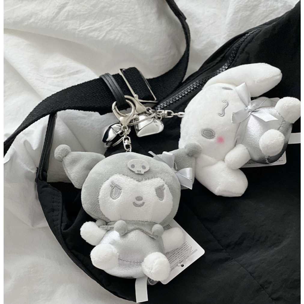[Sanrio] พวงกุญแจตุ๊กตาเงิน 13 ซม. Kuromi Cinnamoroll สําหรับกระเป๋า