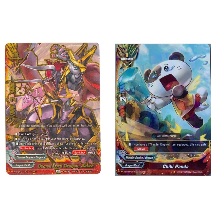 การ์ดอนาคตภาษาอังกฤษ Buddyfight Demon Lord Dragon, Batzz (X-BT01/0114EN) SECRET /Chibi Panda X-BT01/