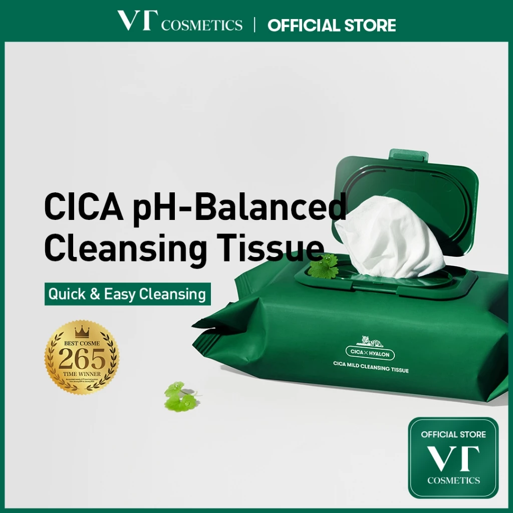 [VT] Cica Mild Cleansing Tissue 100 แผ่นทิชชู่เปียก