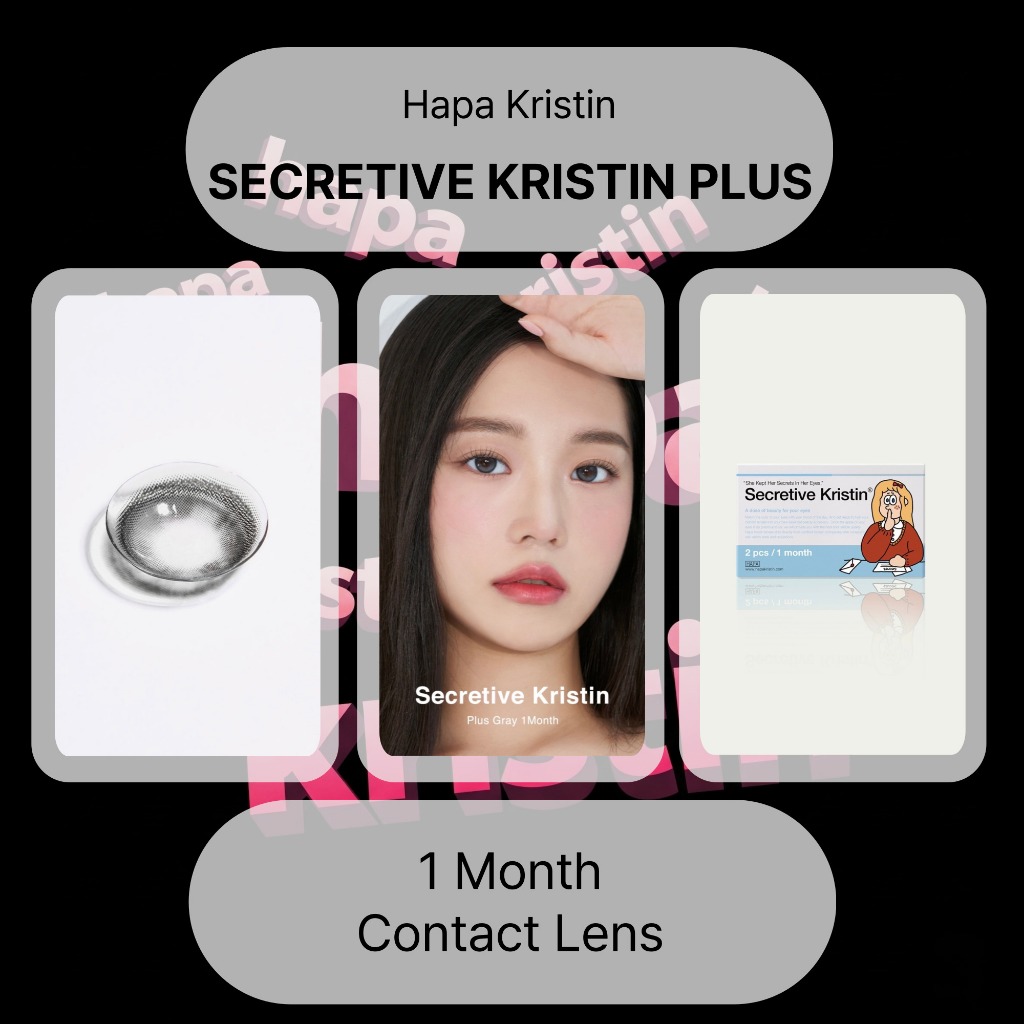 [ฮาปา คริสติน] คอนแทคเลนส์ 1 เดือน <SECRETIVE KRISTIN PLUS> (สีเทา)(13.5mm)(2P)