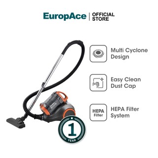 EuropAce 1400W Multi-Cyclone Canister Vacuum Cleaner | EVC1150V | Bagless Design, HEPA + Sponge Filter, Easy Cleaning