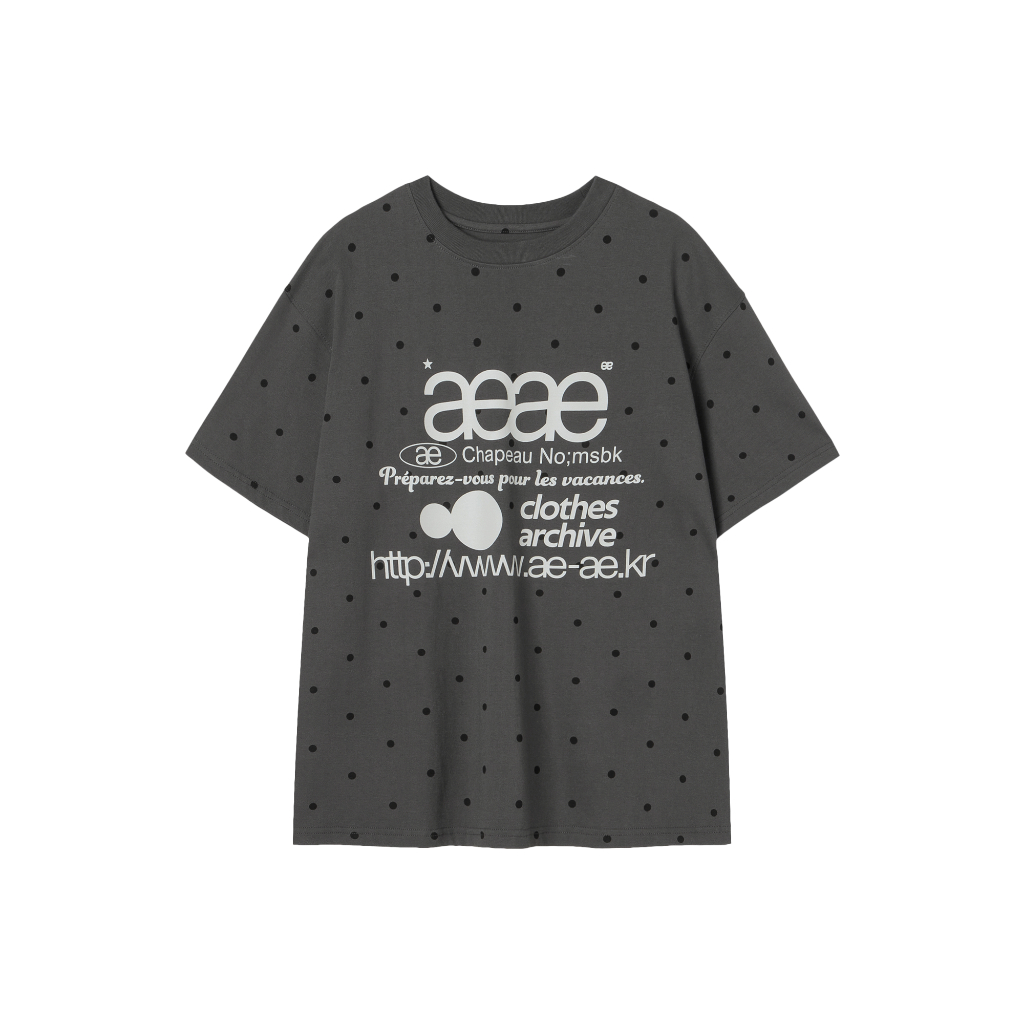 [aeae] WEB LOGO DOT T-SHIRTS [CHARCOAL] 1 ขนาด