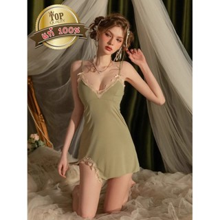 BIG SEXY ชุดนอนเดรส ชุดนอนลื่นๆ ชุดนอนแต่งลูกไม้ ☕ มีไซส์ใหญ…