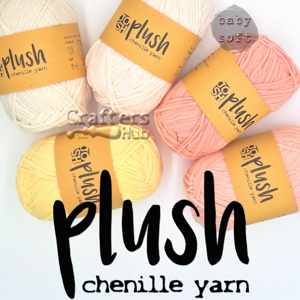 เส้นด้าย chenille ตุ๊กตา (50g/ม้วน, 2.5mm thk, DK wt, ตะขอ 2.5-4mm, โพลีเอสเตอร์ 100%)