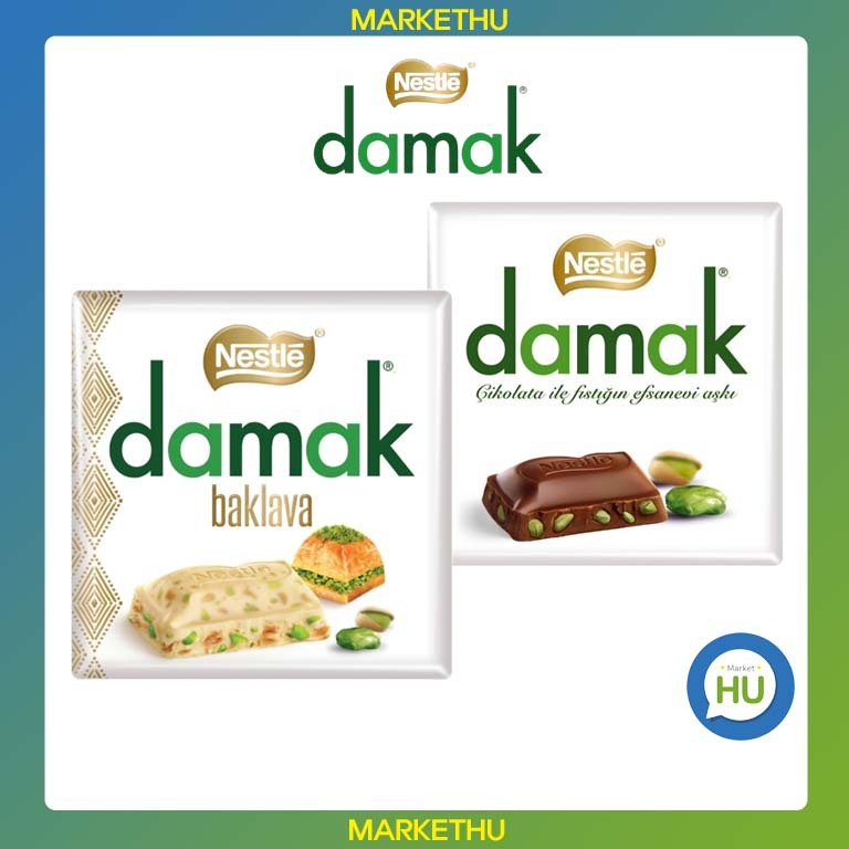 [Nestle] Damak Pistachio Milk Chocolate 60g 2 รสชาติ Baklava, Cocoa Butter/หมดอายุละเอียดต้องอ่าน