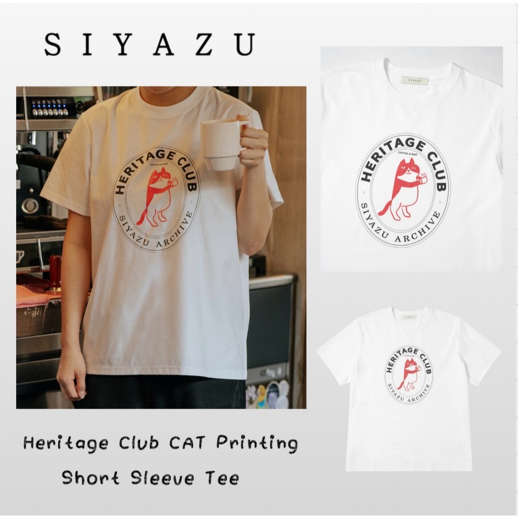 [SIYAZU] HERITAGE CLUB CAT TEE