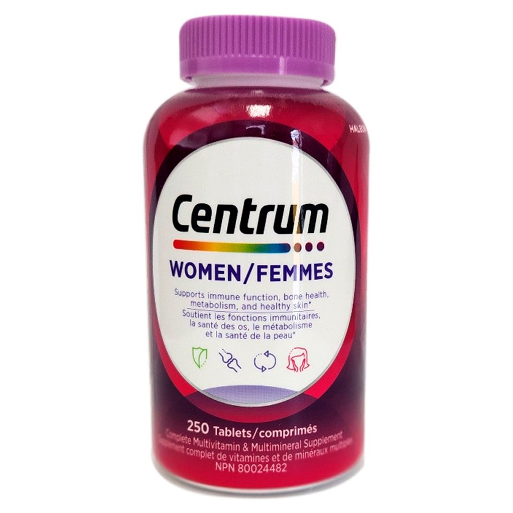 Centrum Women Multivitamin Tablets, 250 Count - Made in USA