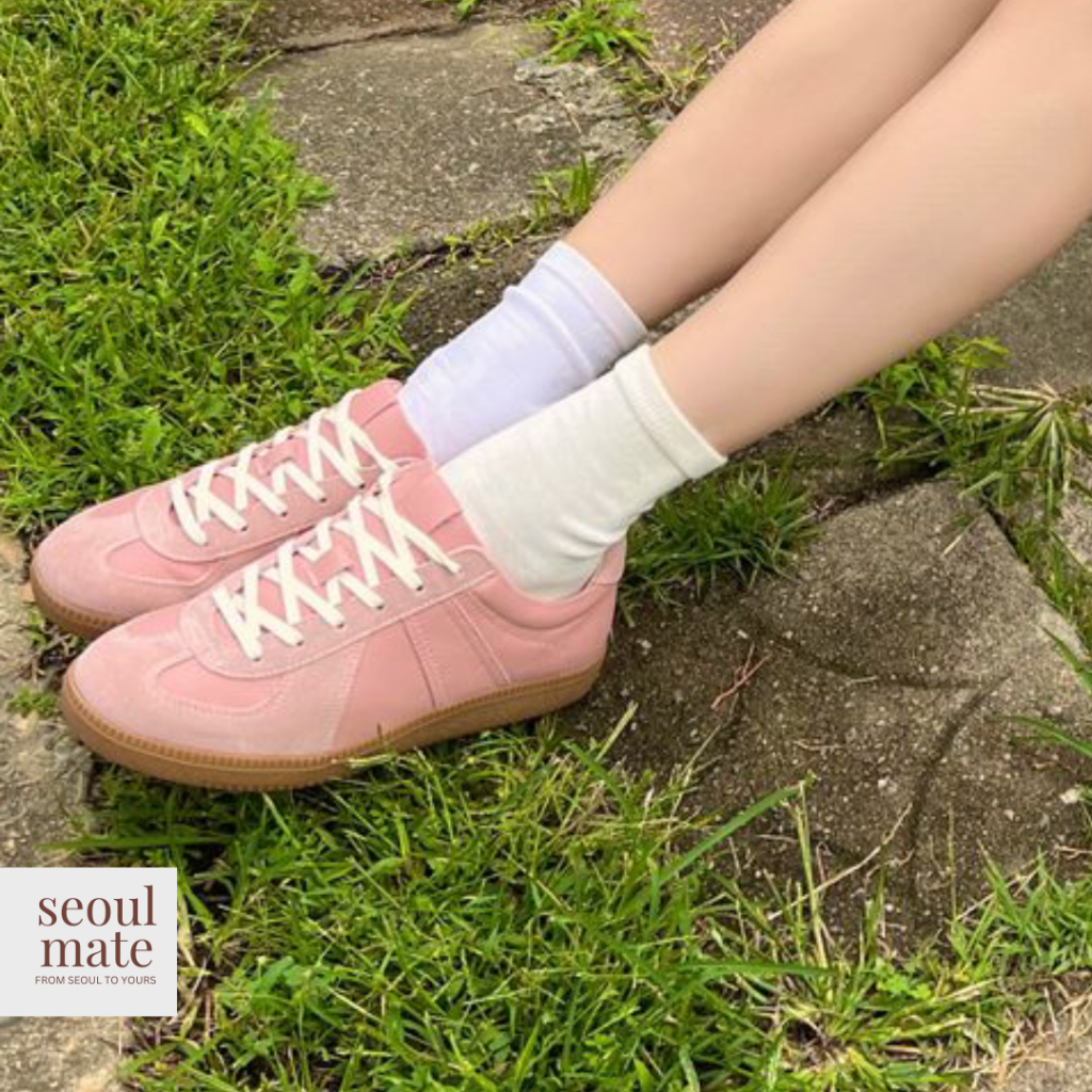 [ Shoopen ] รองเท้าผ้าใบ Army Trainer สี Melange Pink