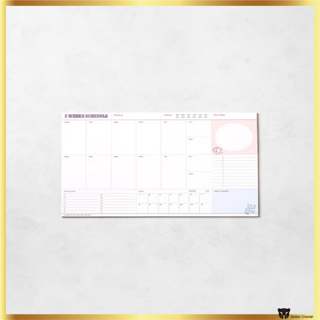 Daiso Korea Weekly Schedule A3 Notepad 40 แผ่น
