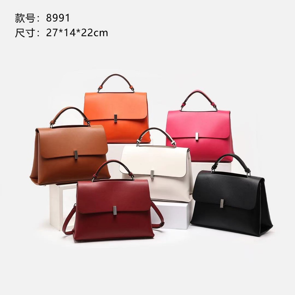 AUG301 8991 27x14x22cm กระเป๋าสะพายข้างผู้หญิงแบบด้ามจับด้านบน