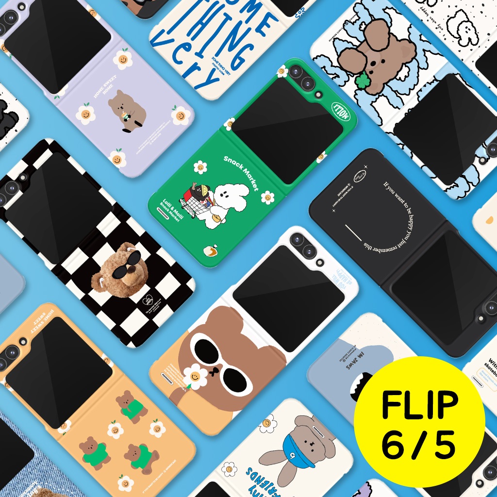 🇰🇷เคสโทรศัพท์ Z Flip 6 / 5 เกาหลี  MOMO CASE 4 Hard Matte Slim ป้องกันการออกแบบน่ารักคู่ Galaxy Sams