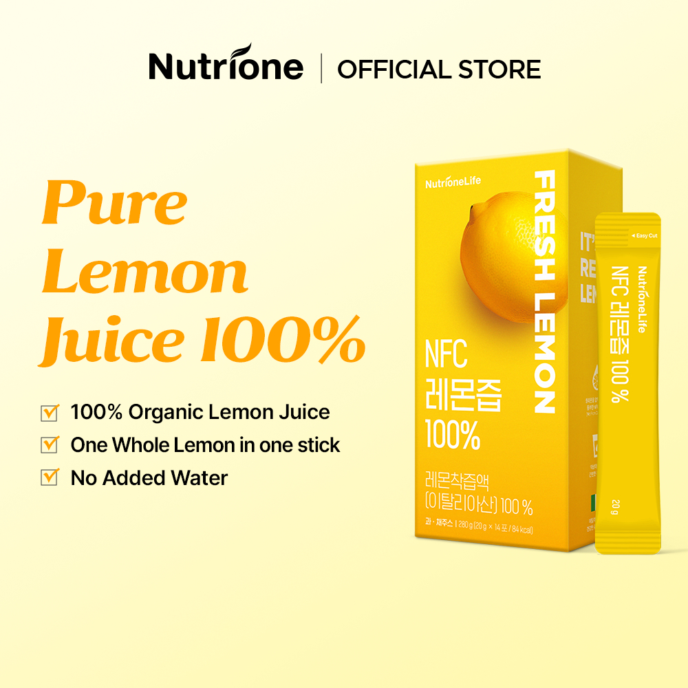 Nutrione NFC Lemon Juice 100% (ไม่ใส่น้ํา) 1 กล่อง (20g x 14 แท่ง)
