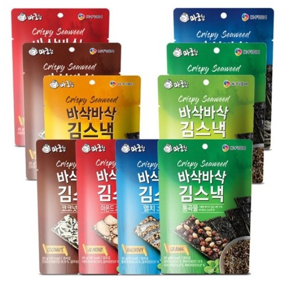 10ea Crispy Seaweed Snack - Healthy Sandwich Bites