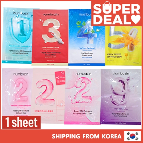 [1 แผ่น ] Numbuzin No.1 / No.2 / No.3 / No.4 / No.5 / No.9 Sheet Mask