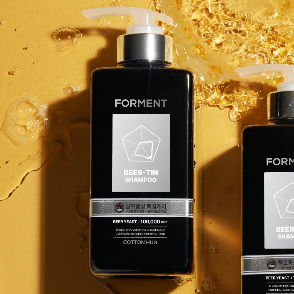 แชมพู FORMENT แชมพูน้ำหอมลดผมร่วงใน Beer-Tin (เบียร์ + ไบโอติน) – กลิ่นคอตตอนฮัก (Cotton Hug)