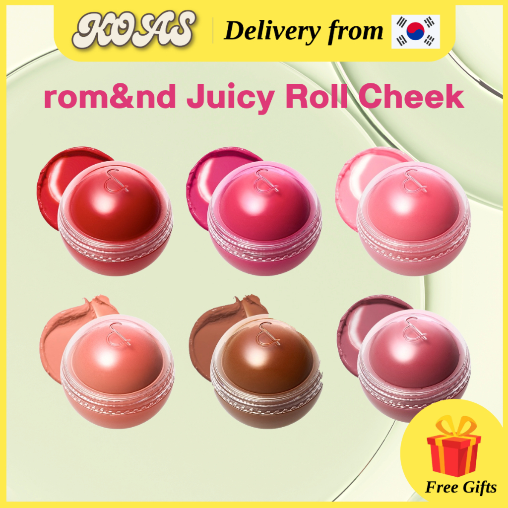 [Rom&nd] Juicy Roll Cheek 4g, Long-Lasting Balm Cheek, Roll-On Cream Blush, Dewy Natural Rare Glow