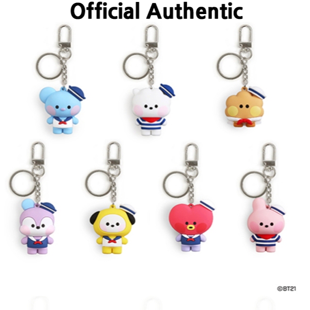 Bts BT21 พวงกุญแจฟิกเกอร์ minini MARINE อย่างเป็นทางการของแท้