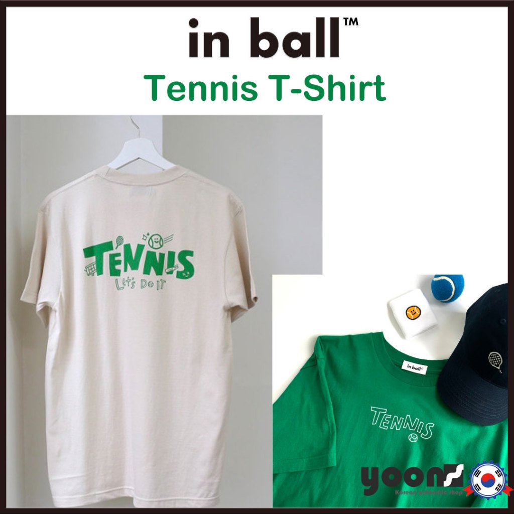[inball] เสื้อยืดเทนนิสฤดูร้อน Beige & Green_From Korea