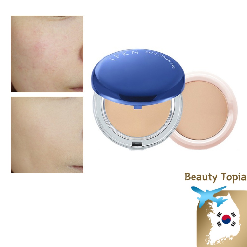 IPKN แป้งอัดแข็ง แป้งตลับ แป้งคุมมัน แป้งเบลอผิว + รีฟิล Skin Finish Pact Powder 14ก + Refill 11ก