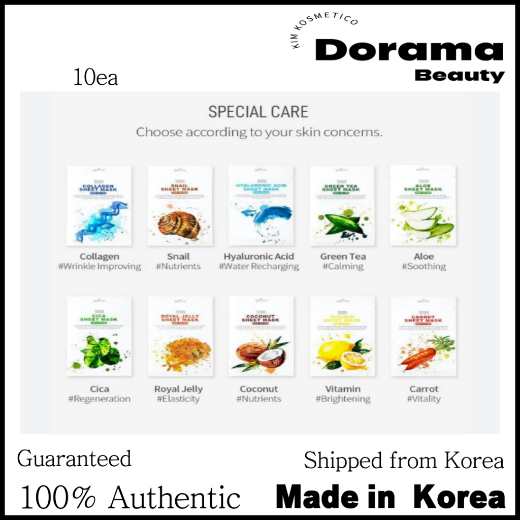 Tenzero special care sheet mask 25ml 10types 10ea (เหมือนกัน)