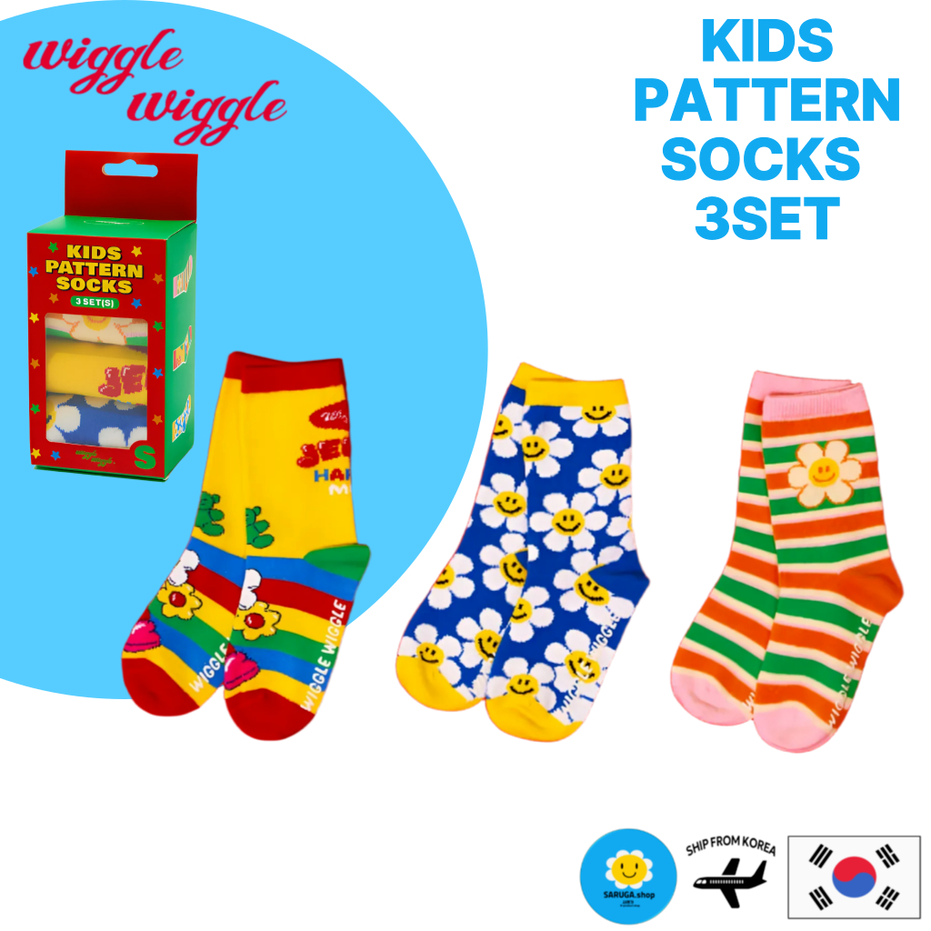 [Wiggle Wiggle] ชุดถุงเท้าลายเด็ก ขนาด S/M กันลื่น ดีไซน์น่ารัก 3 แบบ สำหรับเด็ก
