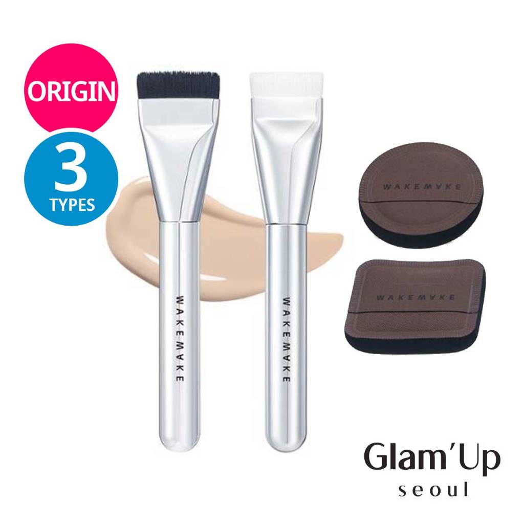 [WAKEMAKE] (3 ประเภท) Spatula Wide Foundation Brush / Puff-fit Bursh / Puff Duo Set Olive Young Korea