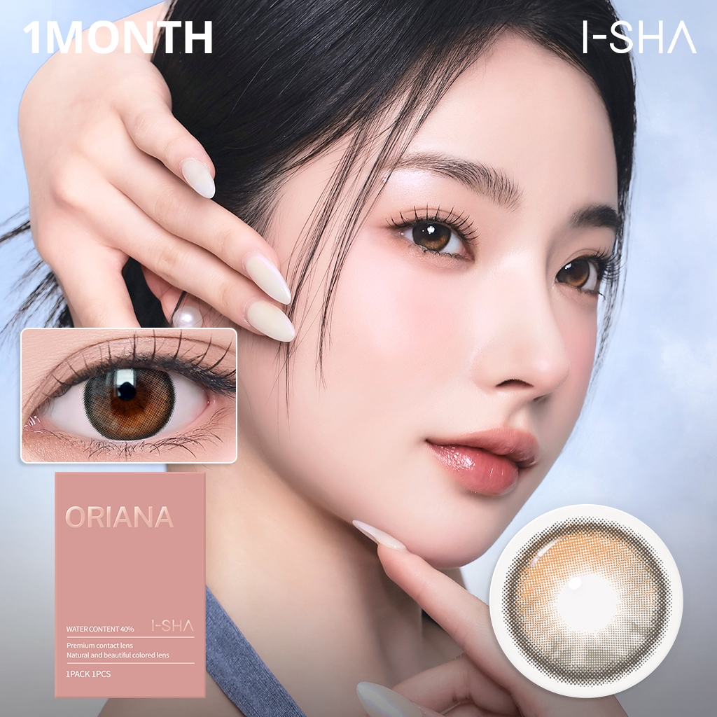 I-SHA ORIANA EDGE PLUS Gray คอนแทคเลนส์เกาหลี รายเดือน มีค่าสายตา Silicone Hydrogel