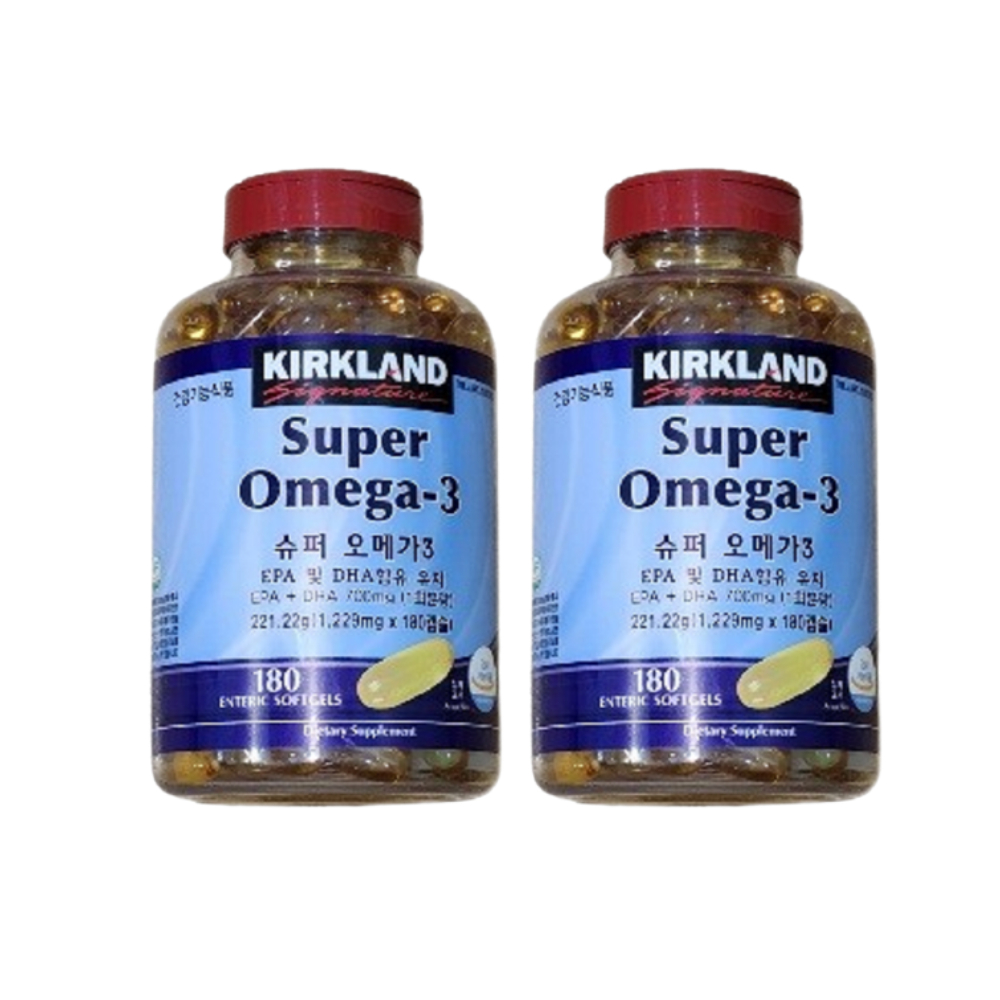 Kirkland Signature Super Omega 3 with EPA + DHA 1229mgx180 Softgels 2 ขวด_จัดส่งจากเกาหลี