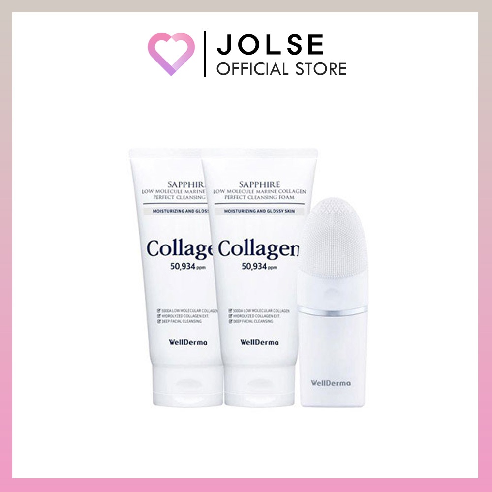 Wellderma Sapphire Low Molecule Marine Collagen Cleansing Duo (150ml * 2ea + แปรงไฟฟ้า 1ea)
