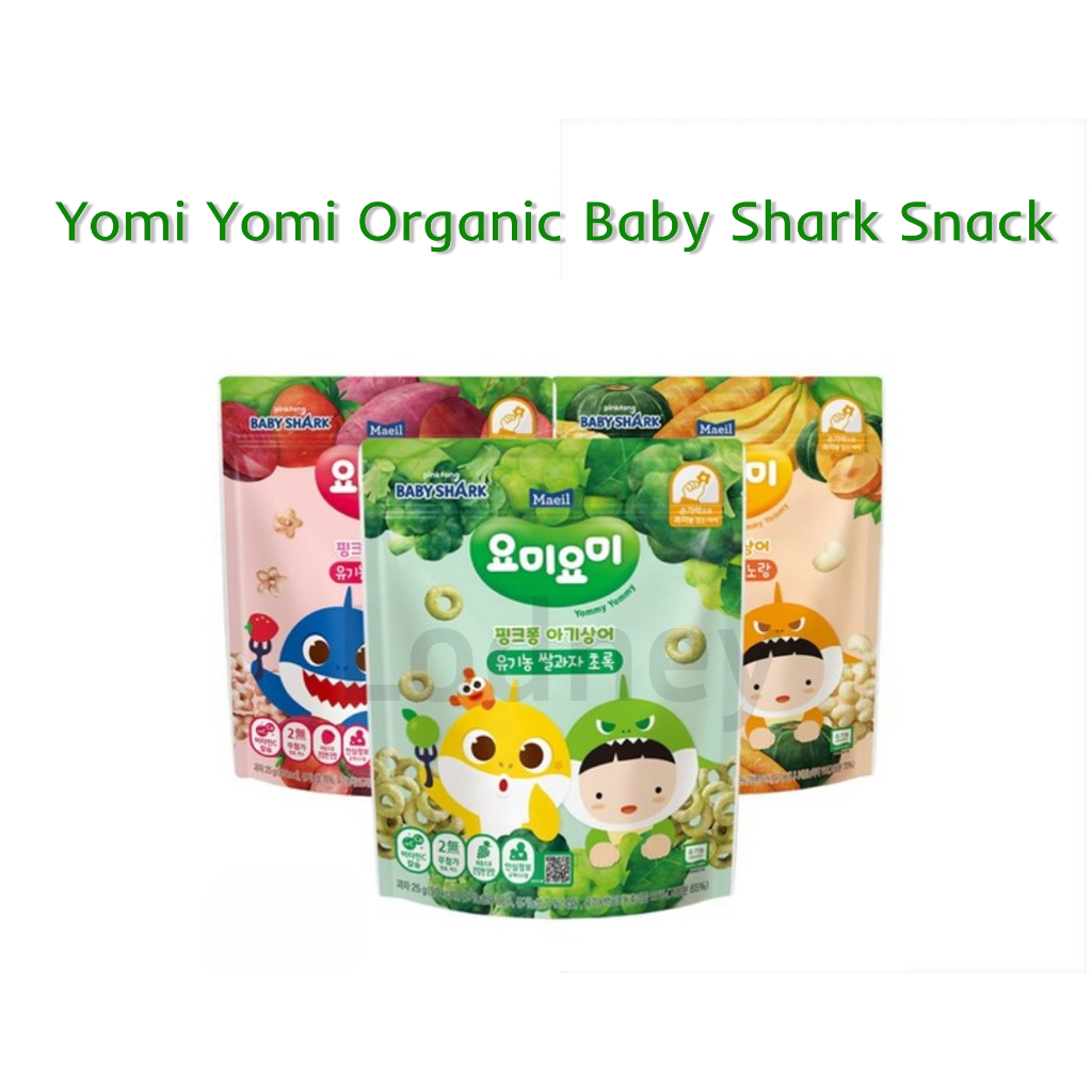 [Pinkfong] Baby Shark Yomi Yomi Organic Snack – Safe First Snack for Infants, Stage 2 / 25g  1 แพ็ค