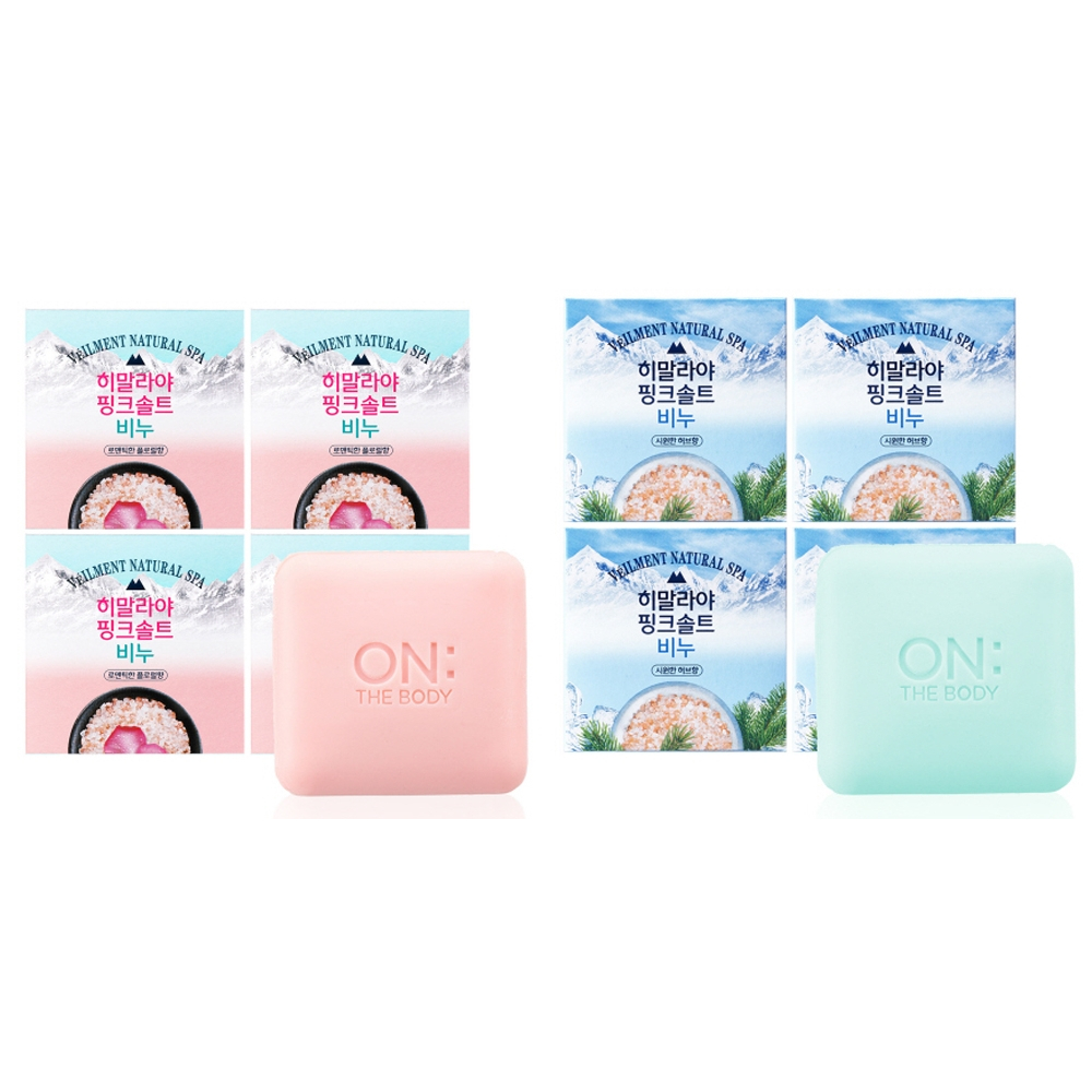 [ON:THE Body] Veilment Natural Spa Himalayan Pink Salt Soap 90g x 4p / Romantic Floral / Refreshing 