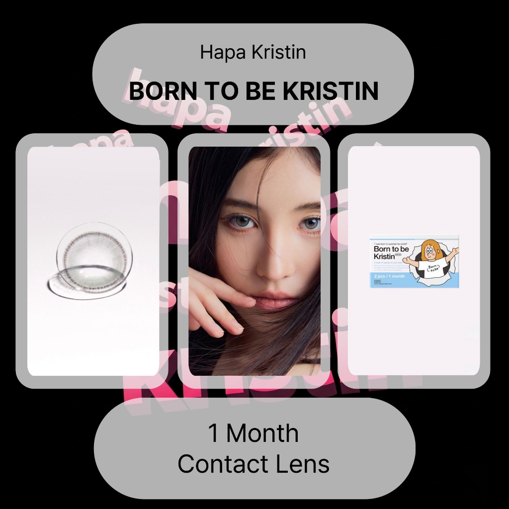 [Hapa Kristin] คอนแทคเลนส์ 1 เดือน < BORN TO BE KRISTIN > (สีเทา)(12.4mm)(2P)