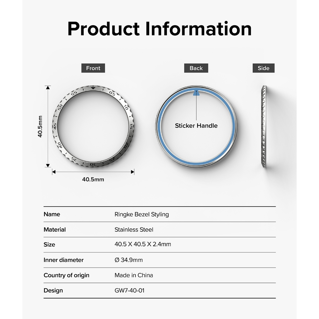 Ringke Bezel Styling & Glass สําหรับ Galaxy Watch 7 40mm น้ําหนักเบากาวกรอบสแตนเลสพร้อมตัวป้องกันหน้าจอ ราคา ถูกที่สุด ดีลบีเคเค แกลเลอรีภาพที่ 9