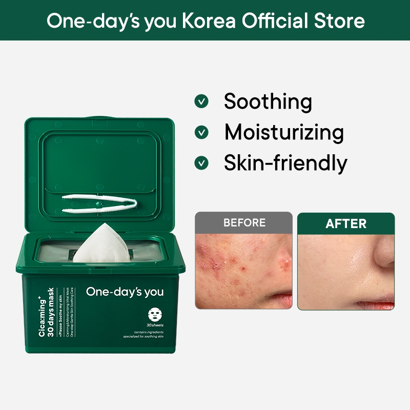 [ONE Days YOU] Cica:Ming 30 Days Facial Mask (30 ชิ้น)