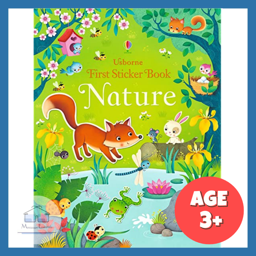 (ธรรมชาติ) Usborne First Sticker Book หนังสือสติกเกอร์สําหรับเด็ก กิจกรรมสําหรับเด็ก การศึกษาปฐมวัย