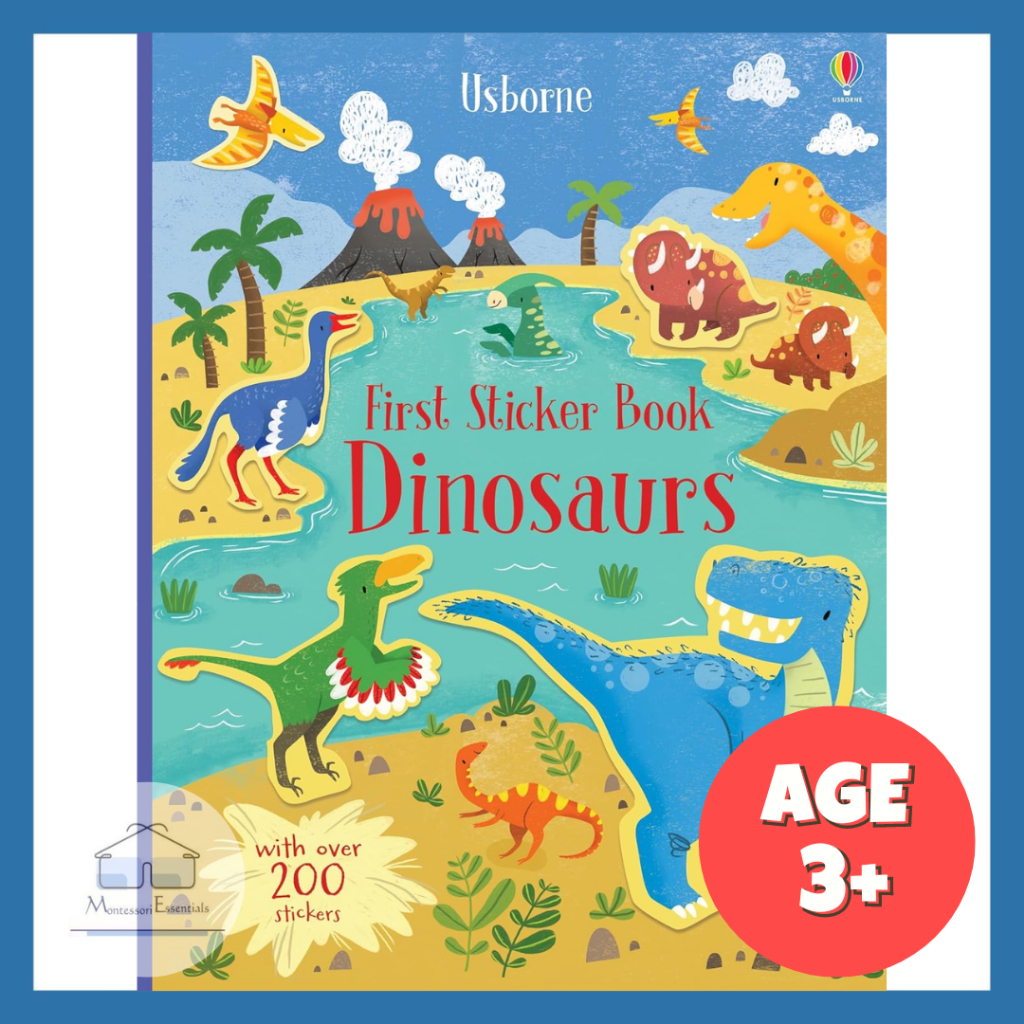 (ไดโนเสาร์) Usborne First Sticker Book หนังสือสติกเกอร์สําหรับเด็ก กิจกรรมสําหรับเด็ก การศึกษาปฐมวัย