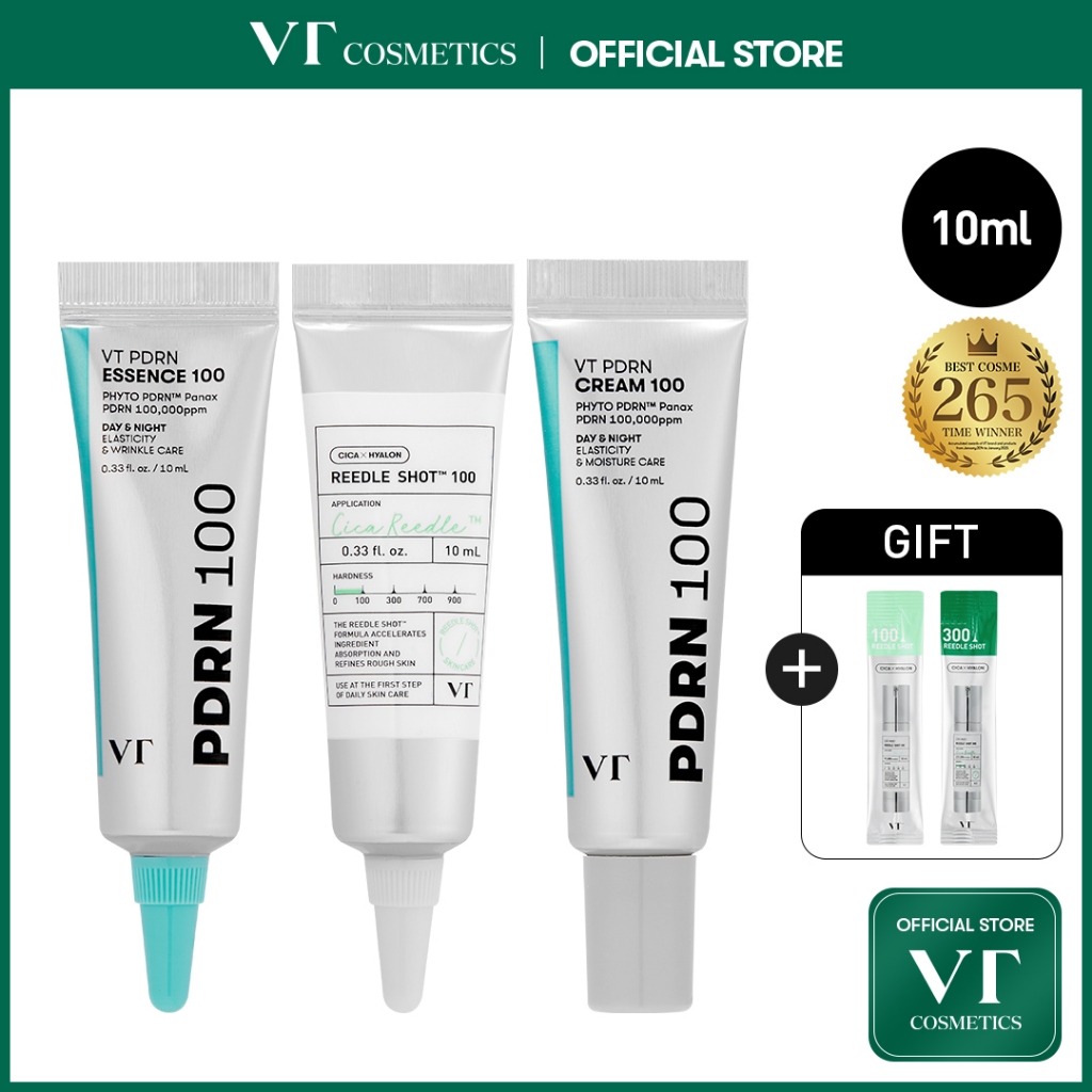 [VT] MINI SIZE Reedle Shot 100 / PDRN Essence / PDRN Cream 10ml การปรับปรุงเนื้อผิว Brightening Anti