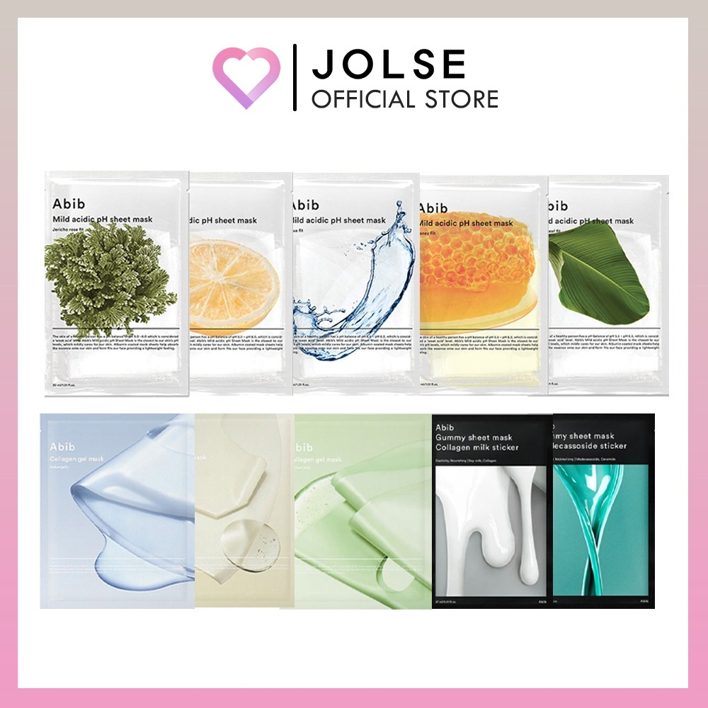 [ABIB Best Mask Sheet COLLECTION] Mild Acidic pH Sheet Mask / Collagen Gel Mask / Gummy Sheet Mask