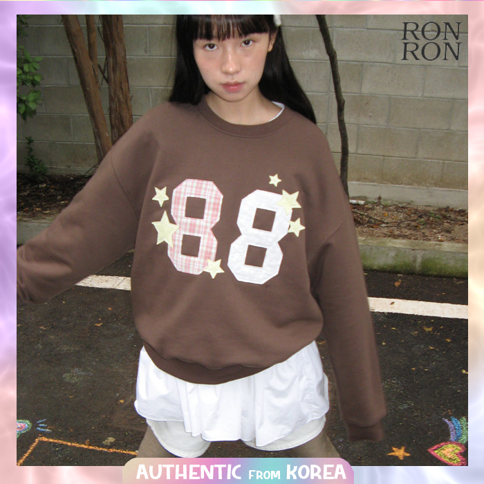 Ronron สําหรับผู้หญิง 88 STAR MIXED APPLIQUE SWEATSHIRT สีน้ําตาล