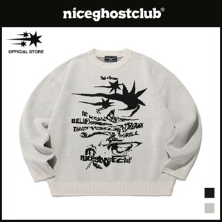 [niceghostclub] Tornado Logo Knit_สไตล์Unisex