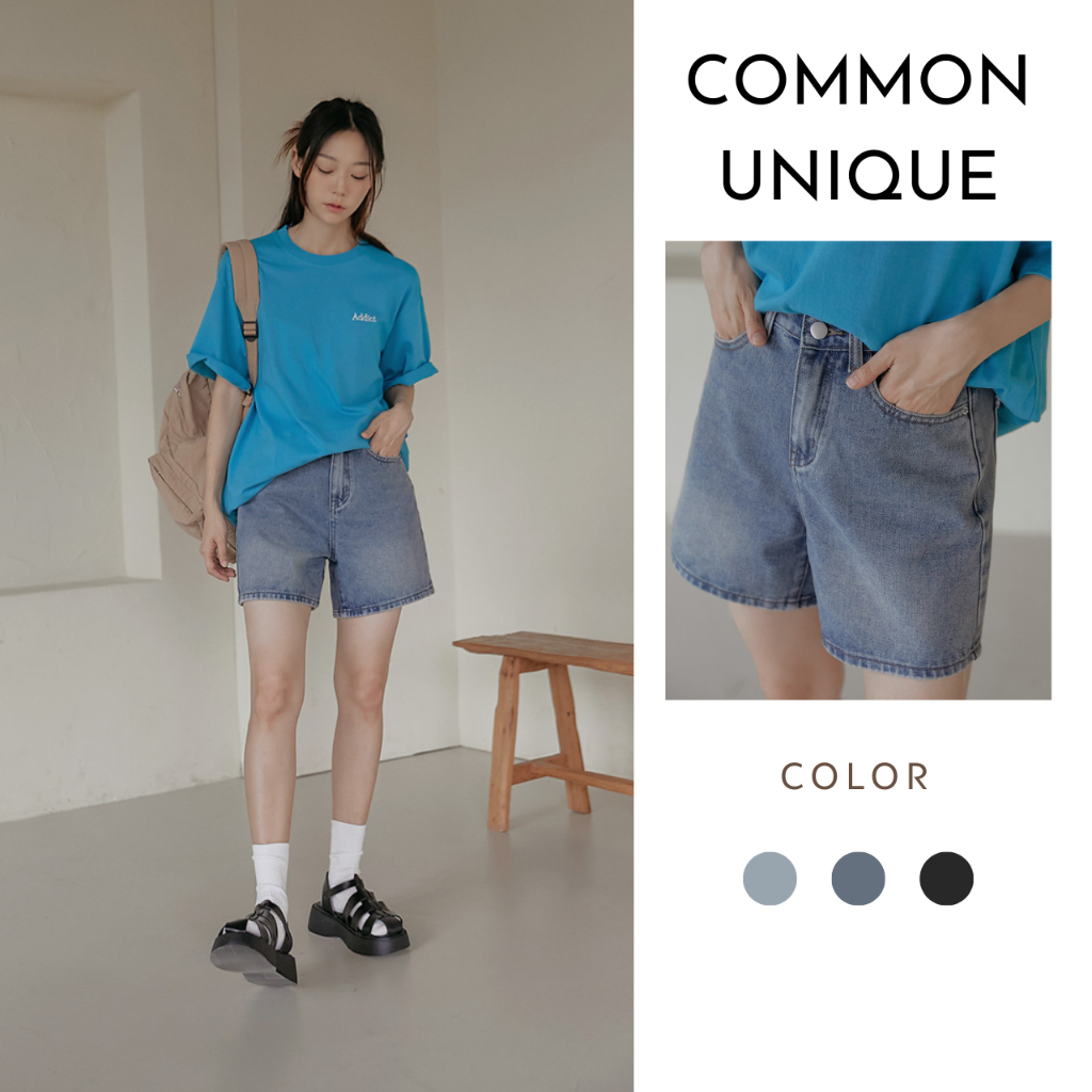 [ไม่ซ้ําใครทั่วไป] Bet Washed Denim Shorts_U118